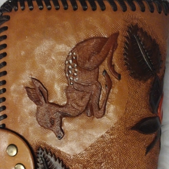 VINTAGE 3d Leather Wallet Hand-tooled R.A.R Roses Are Red. - Picture 4 of 8